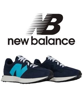 New Balance Mens Navy/Teal 327 Eclipse Virtual Sky Sneakers (8.5)
